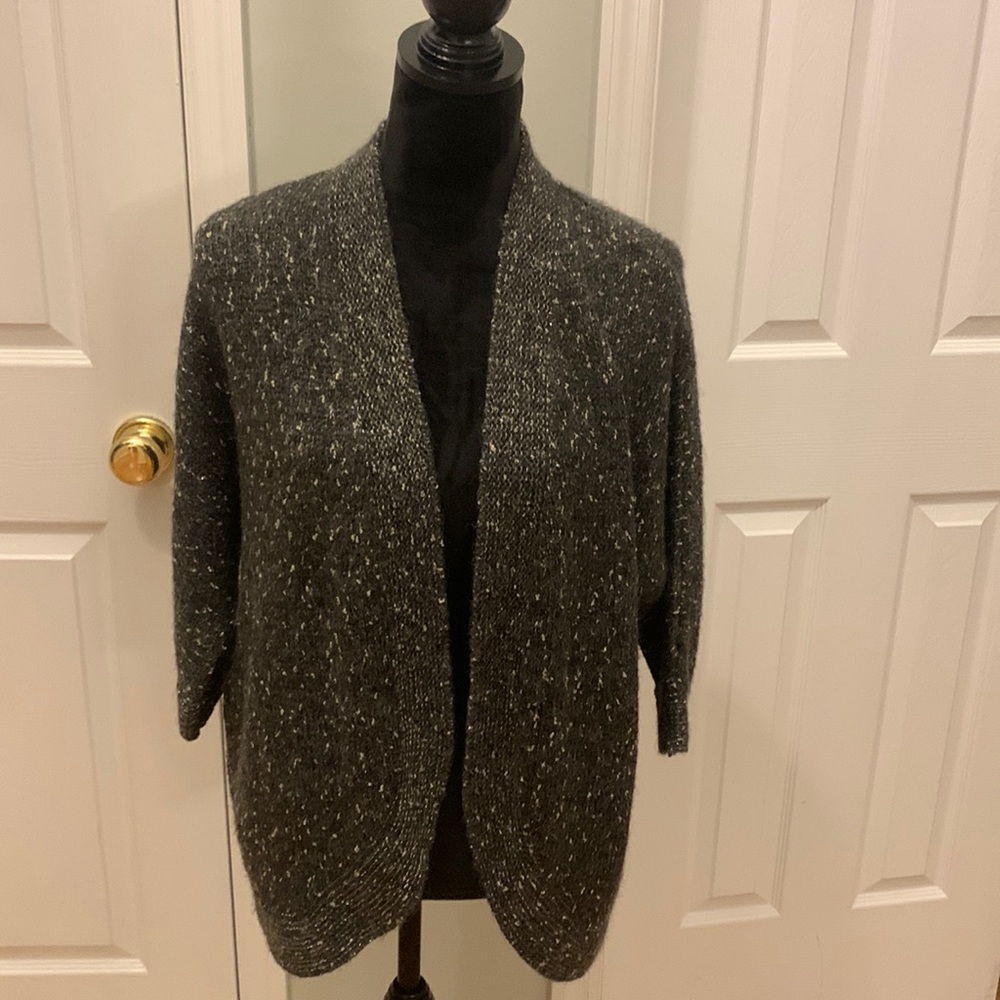 Chico’s Sparkly Knit Wool Blend 3/4 Sleeve Cardigan- Size 2 (L)